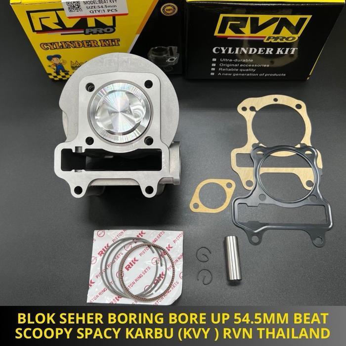 Blok Seher Boring Paket Bore Up Beat Karbu Scoopy Karbu Spacy Karbu Boreup 54.5Mm 54,5Mm 54.5 Mm