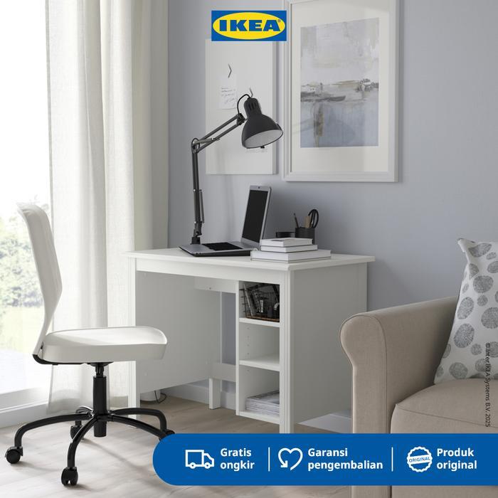 Ikea Brusali Meja Kerja / Belajar Dengan Laci Putih 90X52 Cm
