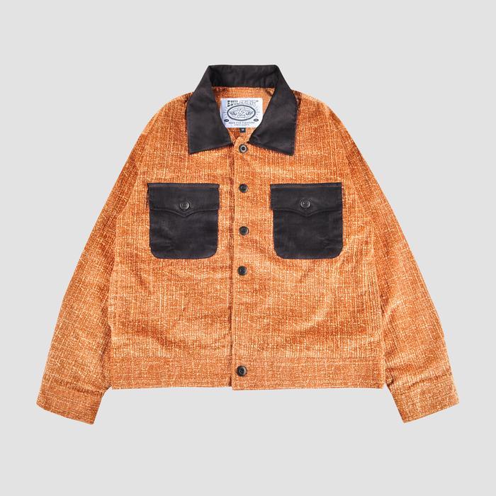 EVILSPIRIT JACKET CORDUROY - BELINDA ORANGE UNISEX Jaket Pria Kancing Outer Casual Panjang