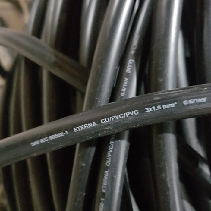 Eterna NYY 3 x 1.5 MM Meteran / Kabel Listrik Hitam Kawat Tembaga NYY 3x1.5 MM Ecer Per Meter