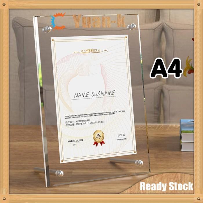 Standing Frame Akrilik Bingkai Foto Akrilik Poster Foto Brosur Akrilik A4