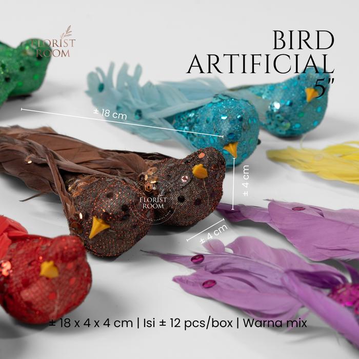 Bird Artificial 5" - bird artificial - burung palsu - hiasan - dekorasi