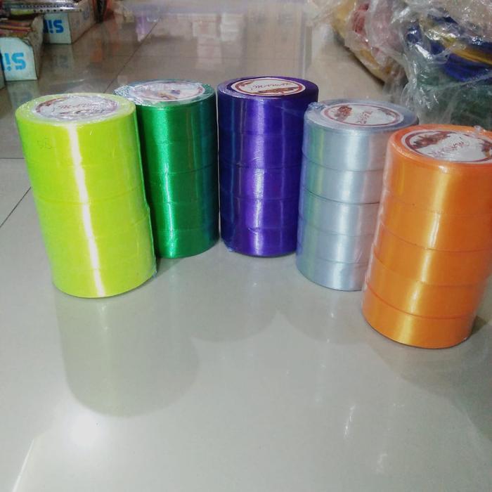 Pita Satin Polos/ Pita Kain 1 inch, Pita Kain 24mm pita Kado Gulungan