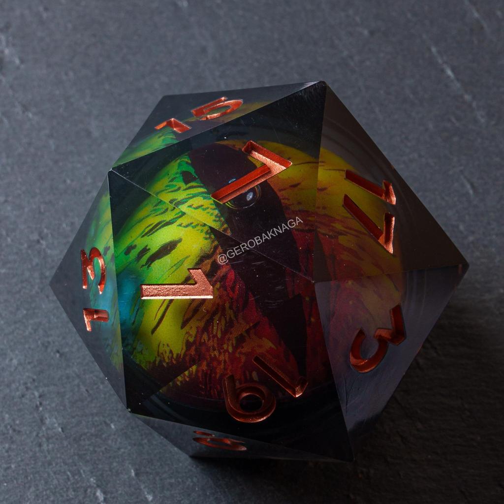 [Ready] Premium High Quality Polyhedral Resin Dice - Dadu Jumbo | DND Dungeon Dragon | Liquid Core -