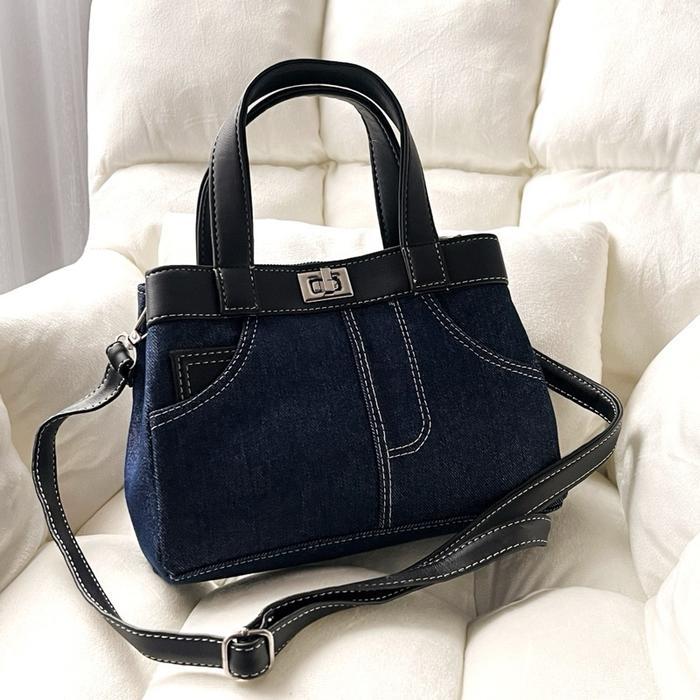 TASGEMES - Mini Kecil Miniatur Pocoo Tas Selempang Tenteng Wanita Jeans Jins Denim