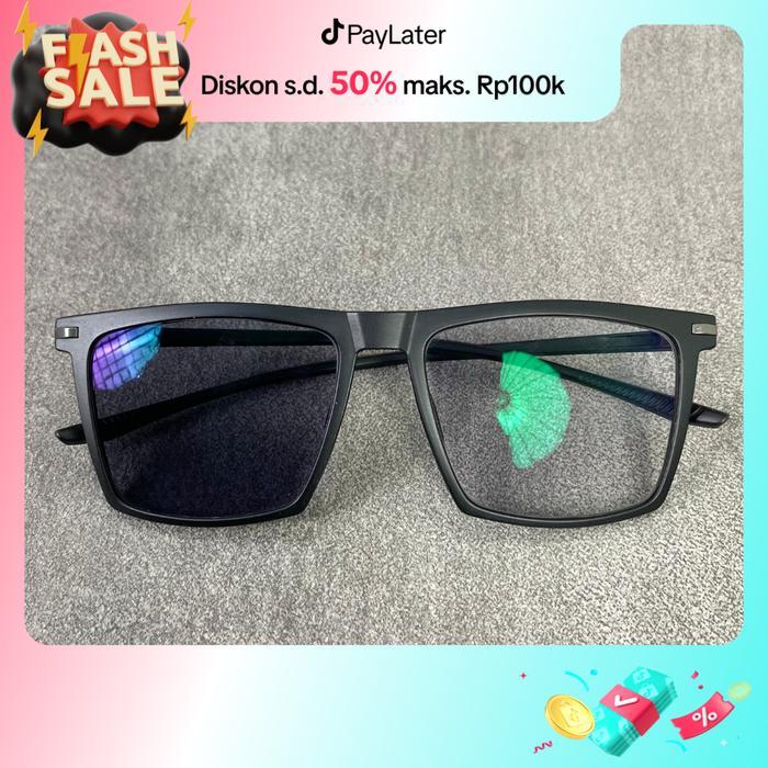cmno2- Kacamata Gaya Pria Pe Bluechromic Anti Sinar Radiasi Lensa Blueray Bisa Berubah Gelap