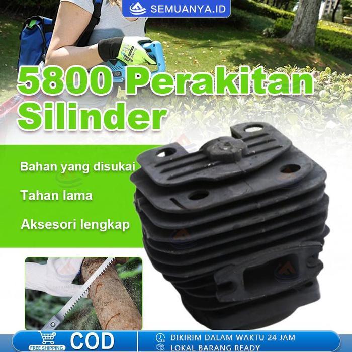 58CC CHAINSAW CYLINDER PISTON KIT / 5800 / 45.2MM / CYLINDER BLOCK ASSY KOMPLIT BLOK CHAINSAW 58CC /