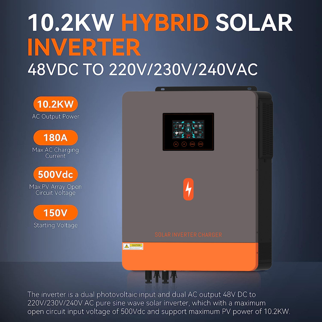 - Grid Tie Inverter 6.2Kw 8.2Kw 10.2Kw Mppt Charger 120A 160A Dc 48V