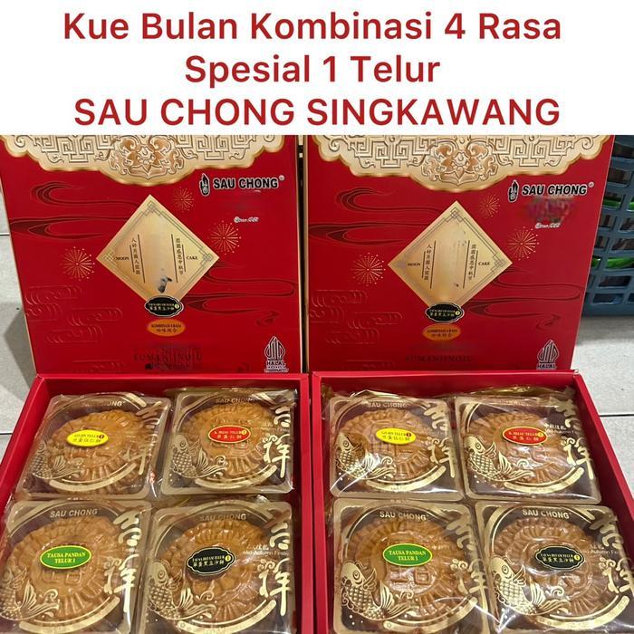 Kue Bulan Pia SPESIAL 1 TELUR KOMBINASI 4 RASA Sau Chong