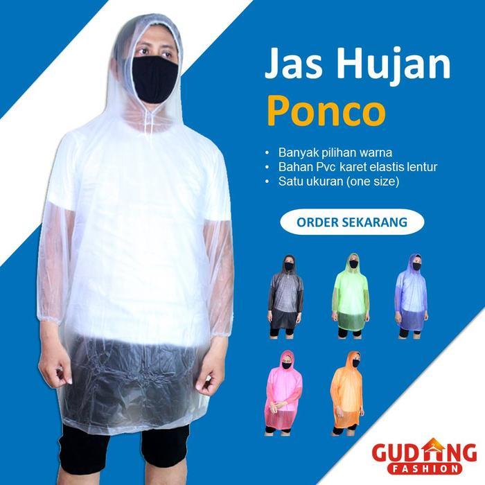 Jas Hujan Ponco Cowok Cewek Transparan