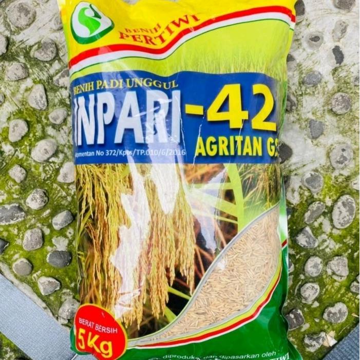 Benih padi unggul INPARI-42 AGRITAN GSR/PP KERJA PREMIUM isi 5kg dari benih Pertiwi