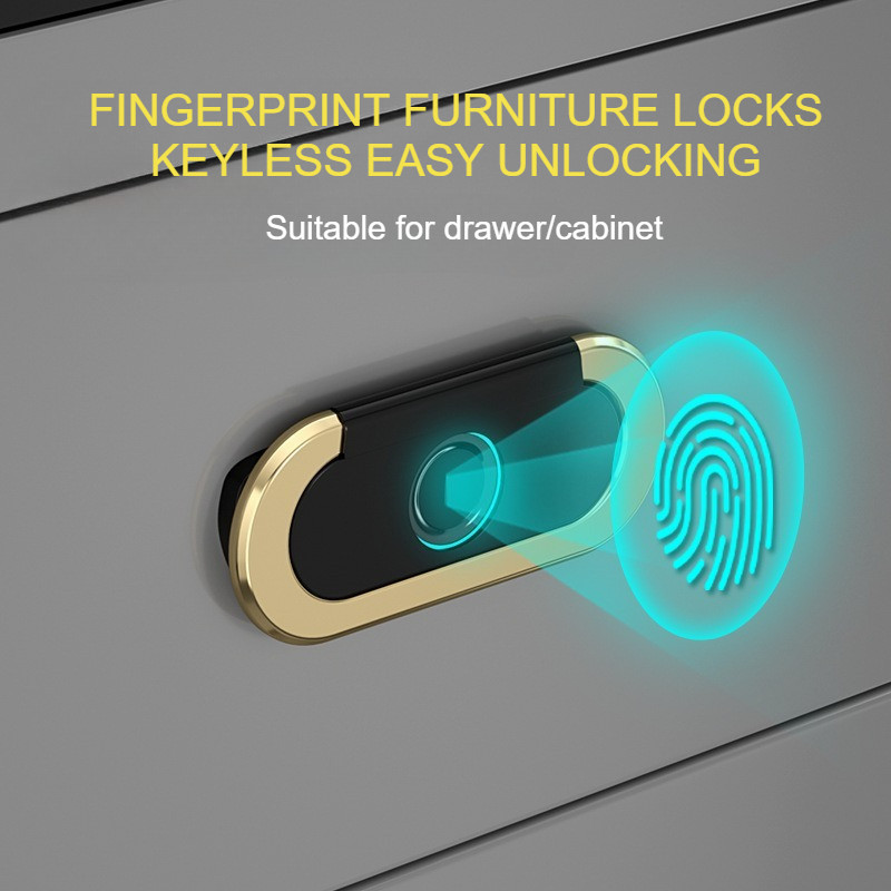 Biometric Fingerprint Drawer Lock Cabinet Lock Invisible Keyless Unlock Electronic Fingerprint