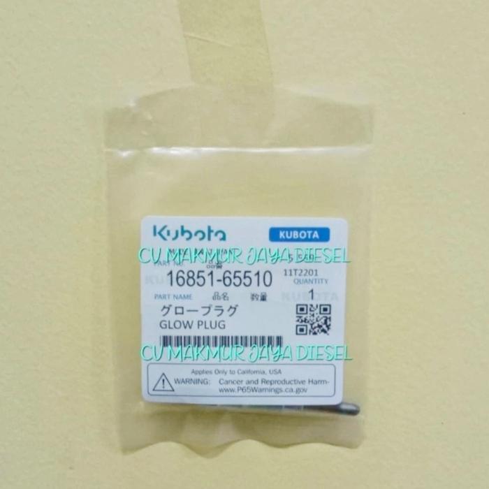 Glow Plug/Busi Pemanas Z482 16851-65510 Kubota