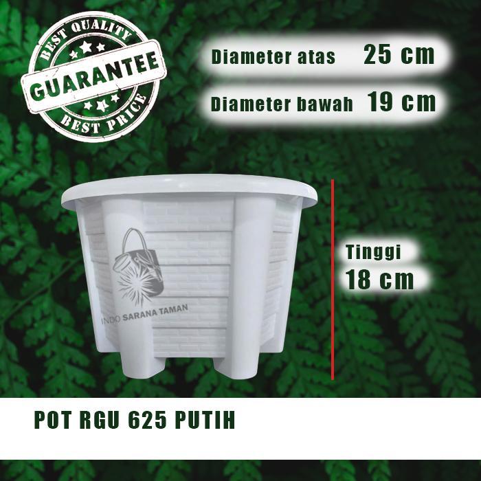 Pot RGU 625 PUTIH Pot Bunga Pot Tanaman Pot Plastik Grosir Pot