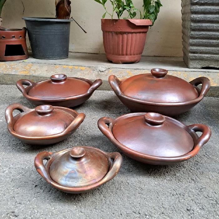 MURAH !! Kuali Wajan Gerabah Tanah Liat Handmade Food Grade - Berbagai Ukuran - Kitchenware Premium