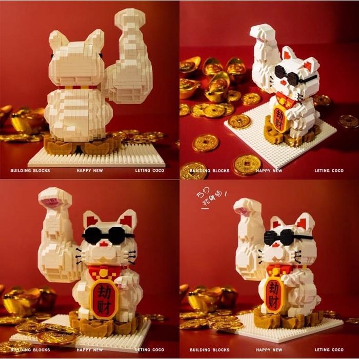 Loz Micro Blocks Lucky Cat Panda Building Blocks Imlek Sincia Cny