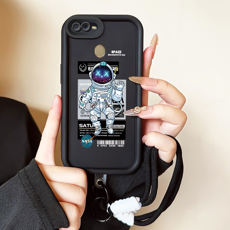 Casing Hp untuk OPPO A7 A5s A12 A12s A11K Case Casing HP Softcase Ponsel Soft Shell dengan Tali Sili