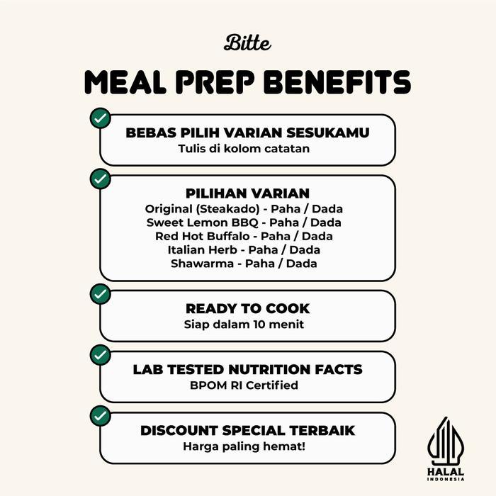 idom- 2-Week Meal Prep Package - Bitte Healthy Chicken Marinade Ready To Cook High Protein