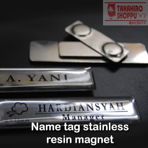 News name tag magnet stainless magnet steel resin