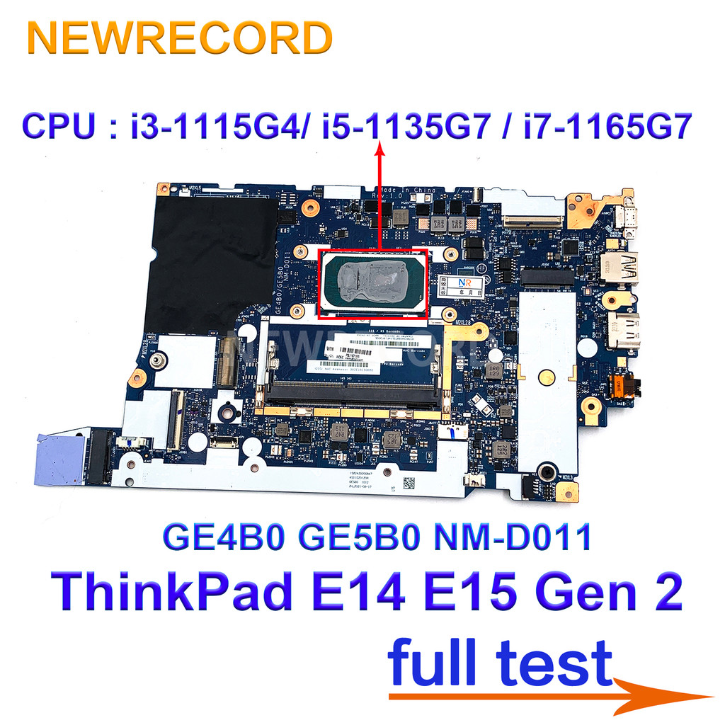 For Thinkpad E14 E15 Gen 2 Laptop Motherboard Ge4B0/Ge5B0 Nm-D011 5B21C71871 5B21C71875 I3-1115G4