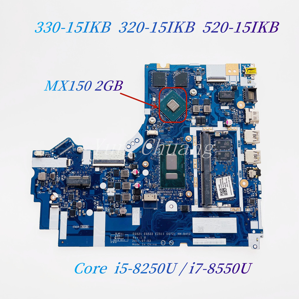 Nm-B452 For Ideapad 330-15Ikb 320-15Ikb 520-15Ikb 330-17Ikb Laptop Motherboard I3 I5 I7-8550U Mx150