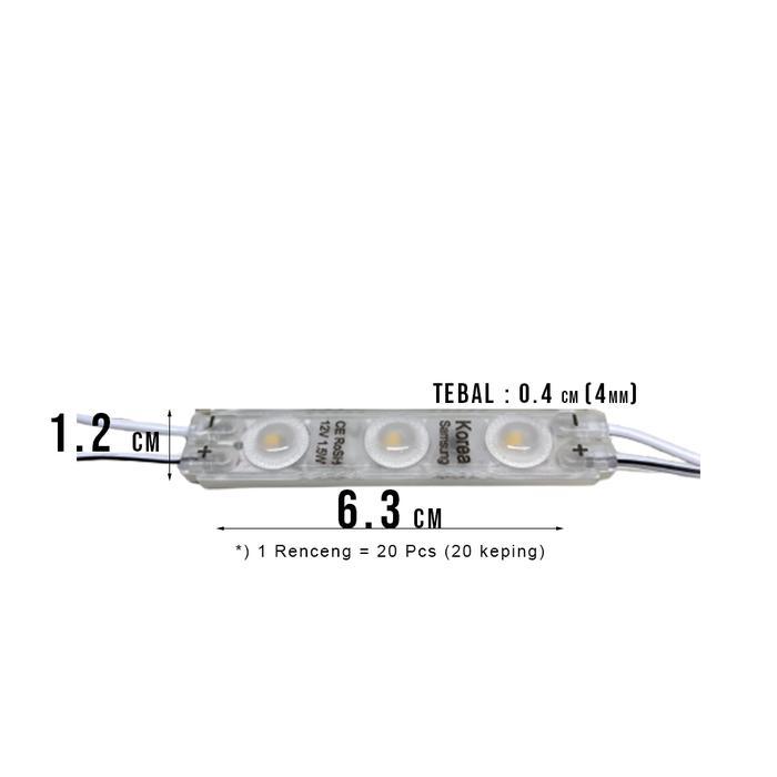 Promo Lampu Led Modul Samsung 3 Mata 2835 1.5 Watt Dc 12 Volt Module 1 Pack Original