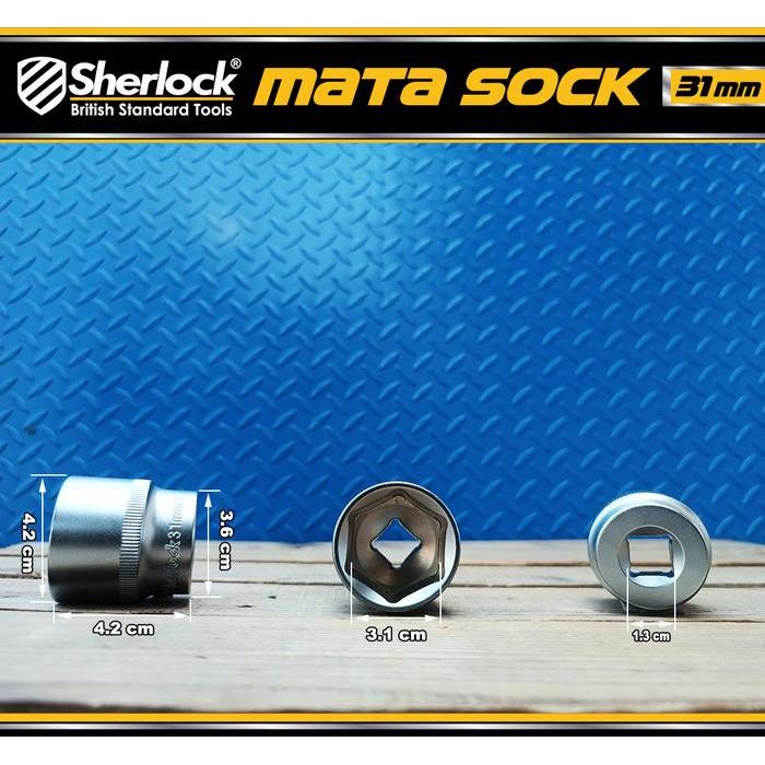 TOOLHOME- Sherlock 1/2 Inch Kunci Shock 31 Mm 6 Pt/ Mata Sok /Sock