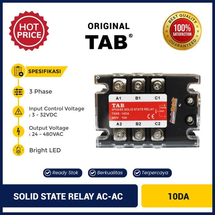Solid State Relay 3 Phase Dc-Ac 10A Tab - 3 Phase Dc-Ac 10 Ampere