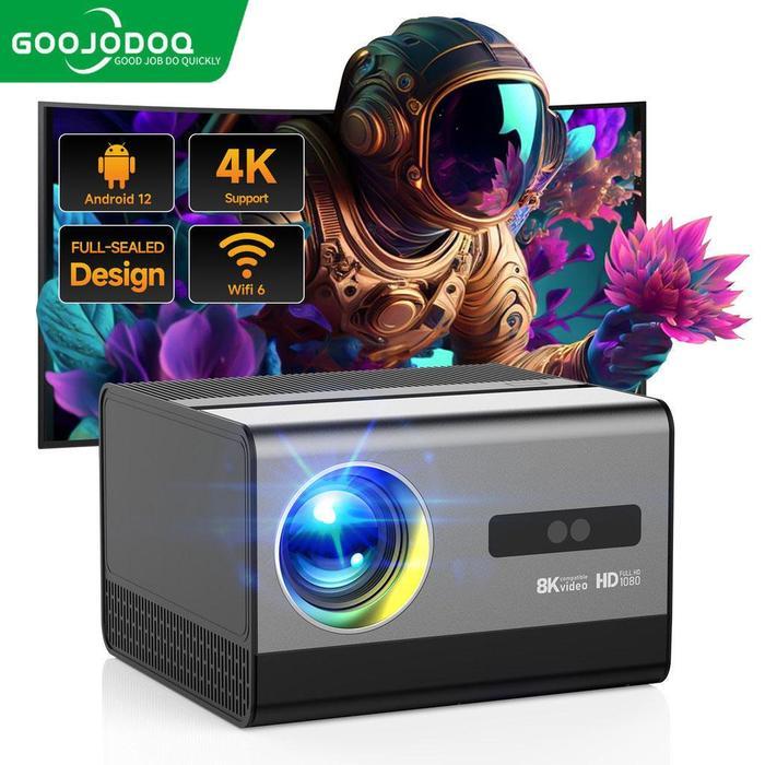 GOOJODOQ 1080P 4K Mini Projector for Phone Full HD Home Projector Easy to carry mini projector