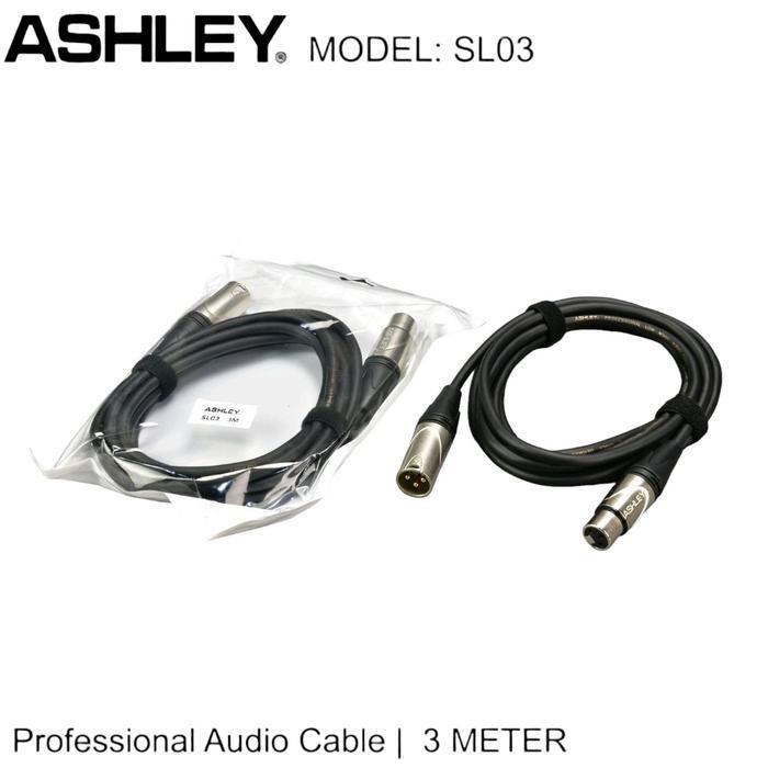 KABEL MIC XLR ASHLEY CANON XLR MALE TO FEMALE KABEL MIC XLR JACK CANON ORINAL