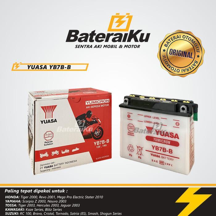Aki Yuasa Original YB7B-B Aki Basah Aki Motor Scorpio Z, Jaguar, Tiger, dll Motorcycle Stater