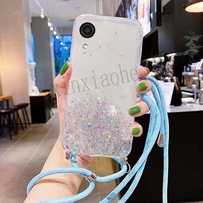 SALE Case Tali Nagita Samsung Galaxy A03 Core Soft Case With Tali Lanyard Termurah