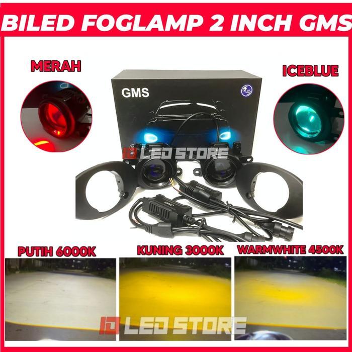Biled Foglamp 2 inch 3 Warna Bracket Oval Devil Eye Cocok Untuk Honda Brio Jazz Mobilio