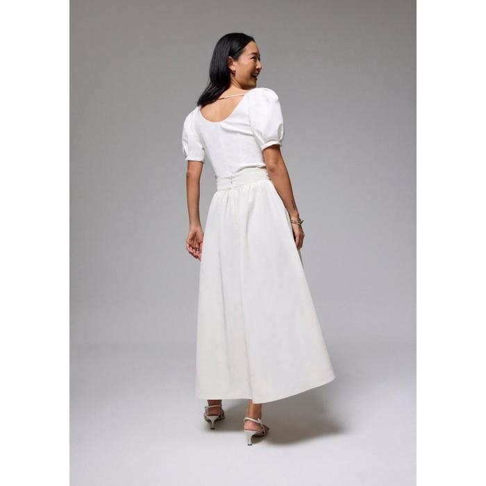 OTWARE- Love Bonito - Rok Wanita - Zoe Flare Maxi Skirt - Ivory, Xl