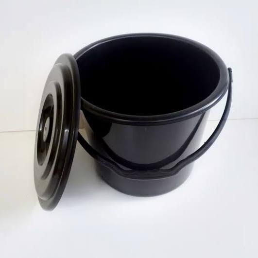 EMBER HITAM 10 LITER EMBER TUTUP GAGANG EMBER PLASTIK EMBER MANDI
