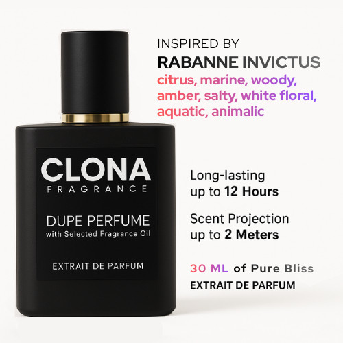 Extrait Parfum Rabane Invictus - Dupe Inspired Perfume Clona Fragrance"