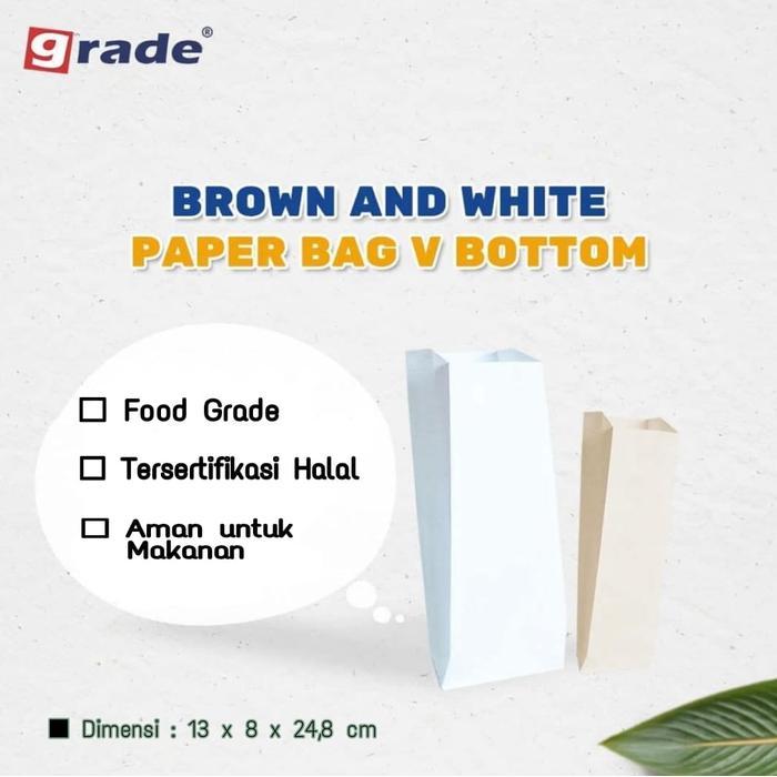 klpu- Paper Bag / Kantong Kertas / Paper Bag Food Grade 100Pcs