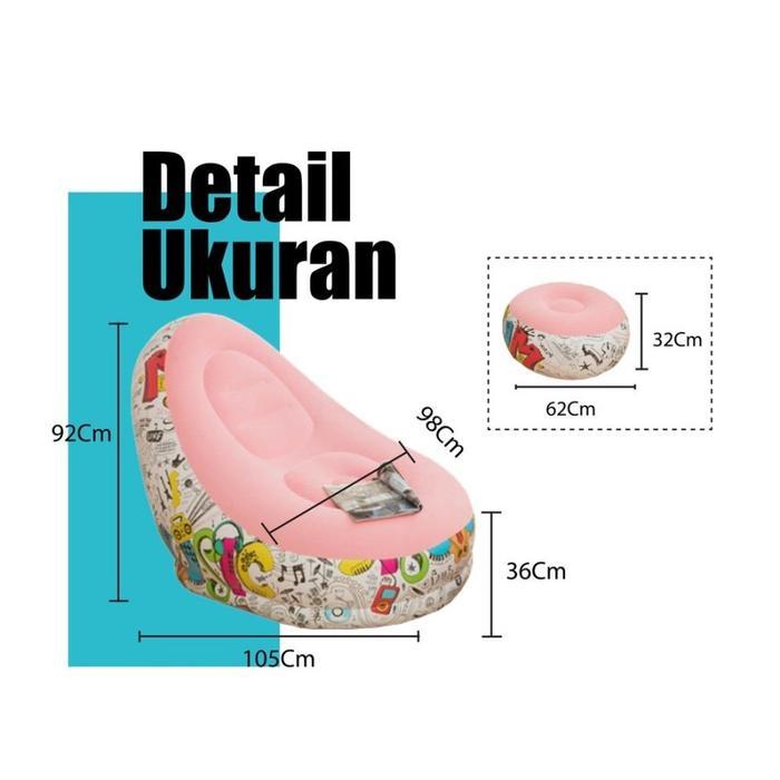 Promo Aquatic Sofa Angin Kursi Angin Santai Dengan Sandaran Kaki Inflatable Sofa Motif Original