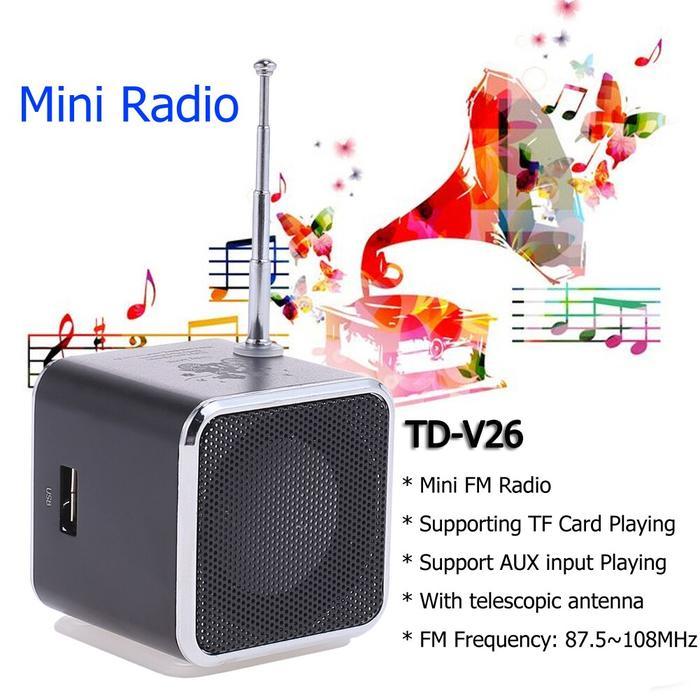 Portable Digital Fm Radio Speaker Mini Lcd Display Stereo Support Tf Memory Card Mp3 Music Player