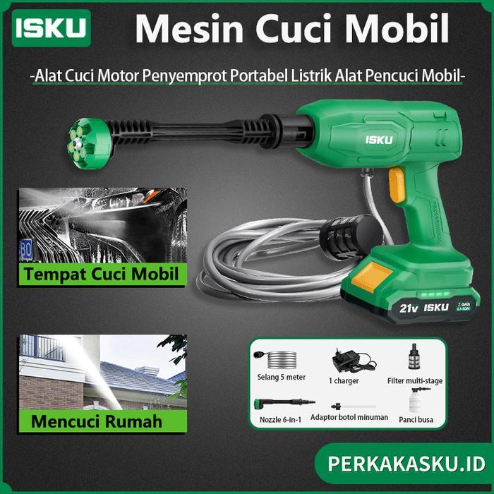 BERKUALITAS Isku Jet Cleaner Mesin Cuci Mobil Alat Cuci Motor Penyemprot Portabel Listrik Alat