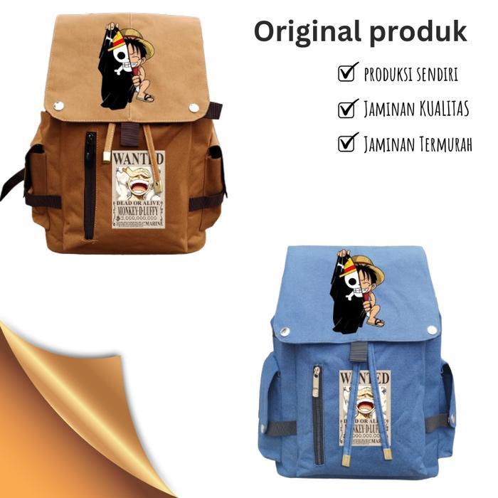 1j3j5- Ready Anime Straw Hat Monkey D Luffy One Piece Backpacks Travel Canvas Large School