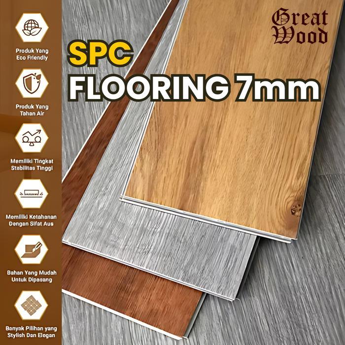 LANTAI SPC 7MM FLOORING SPC LANTAI CLICK N LOCK GREAT WOOD LANTAI SPC FLOORING SISTEM CLICK