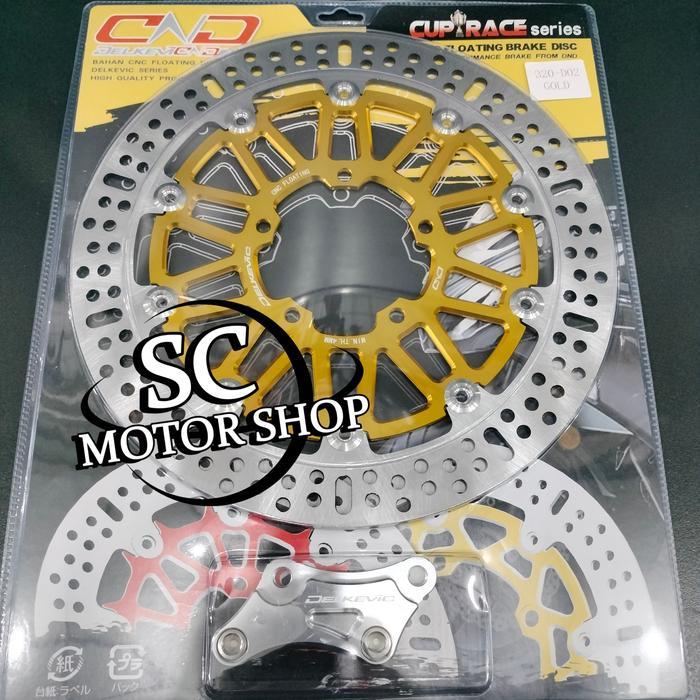 Piringan cakram depan DELKEVIC + breket cnc vixion old - vixion nvl