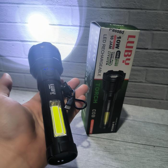 LUBY SENTER TANGAN L-8965A 10W CAHAYA PUTIH RECHARGEABLE CAS BAGUS