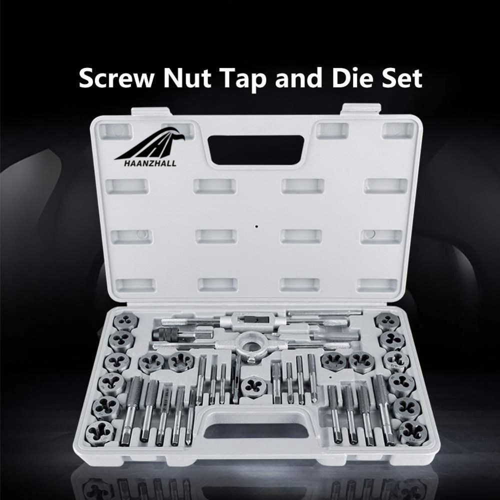 - 40 Pcs Metric Tap Die Set Hand Threading Tool Tungsten Carbide Screw
