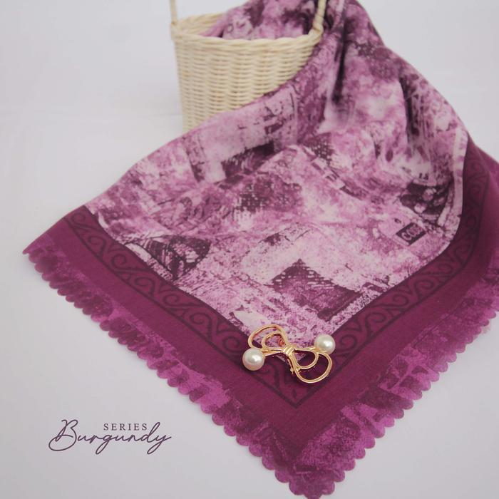 New- Hijab Segi Empat / Syari Motif /Jilbab Jumbo Burgundy Series 140x140, 130x130 & 120x120