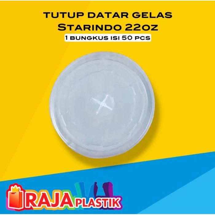 Tutup Datar Gelas Plastik 22oz