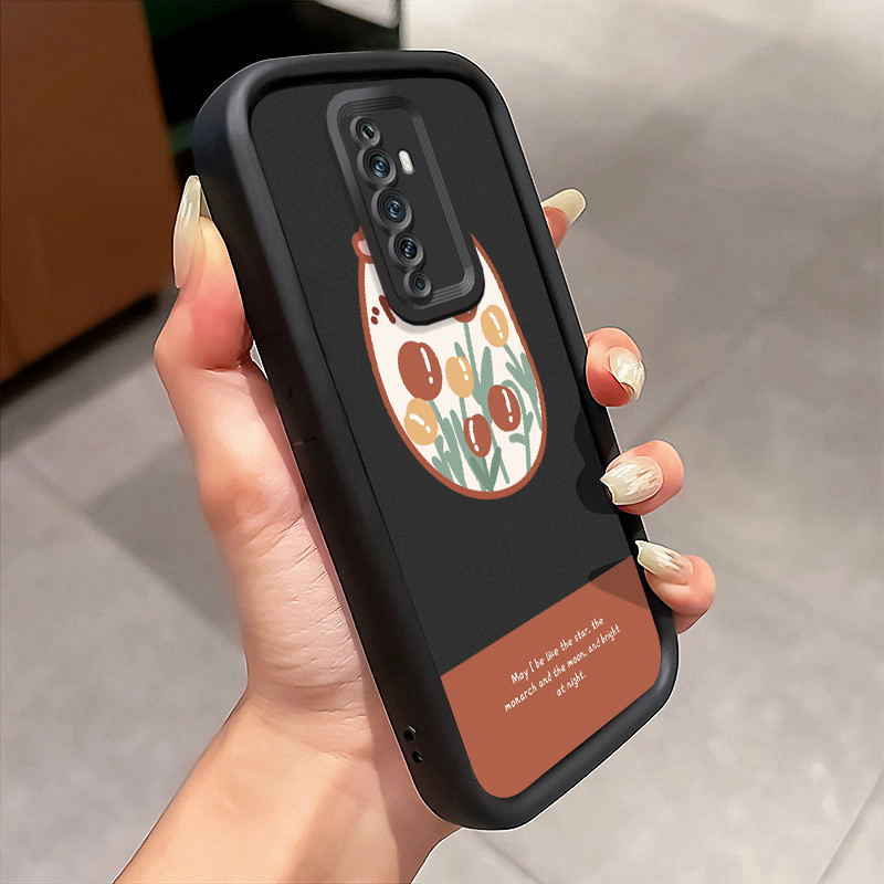 Casing Hp Untuk OPPO Reno 2F Reno 2Z Reno2 F Reno2 Z Case Casing Lukisan Tulip pola Kasus HP Tangga 