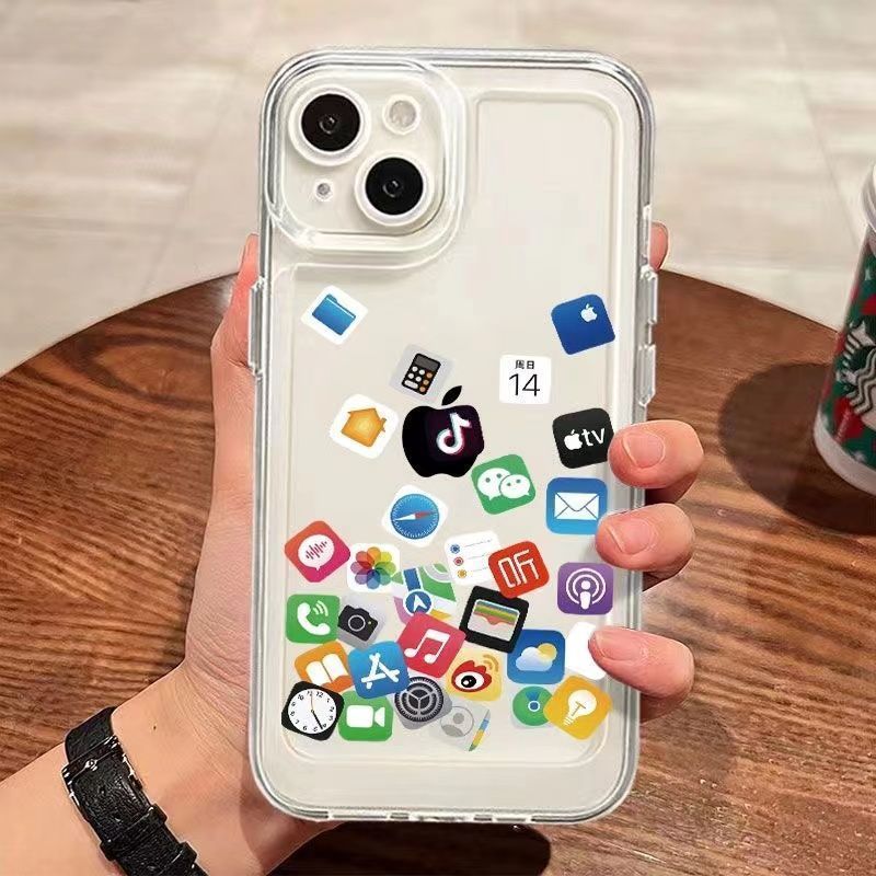Sederhana Fashion Creative Ikon Aplikasi Casing Oppo A5 Pro A5I Pro Reno 14 Pro A6 Pro Reno 14F A5X 