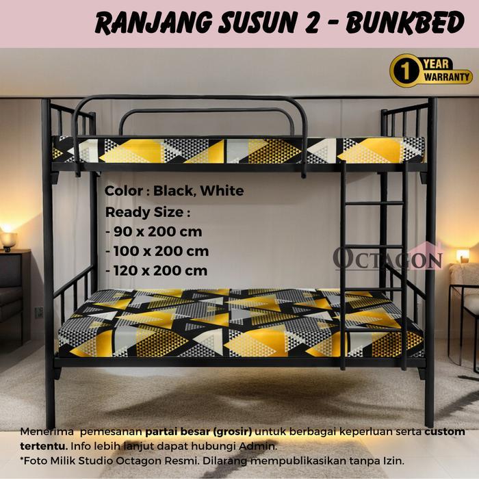 Ranjang Susun 2 Besi Tempat Tidur Tingkat Bunkbed